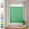 SONELLO Tenda plissettata Klemmfix senza foratura, 90cm x 200cm Verde, tende plissettate per porte e finestre con morsetti pronta per l'uso, protezione solare, Parti per Il Montaggio Incluse