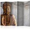murando - Paravento da Interno Marrone 225x172 XXL 5 Pannelli - Stampa Unilaterale su Tela in TNT - Separe per Ufficio Ambienti Paraventi Decorazioni Moderno Soggiorno - Buddha b-B-0193-z-c