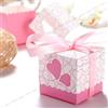C.X.Y. 50pz Bomboniere Scatola CUORE Porta Confetti Segnaposto Regalo con il nastro raso (ROSA)