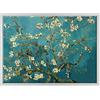 ConKrea - Quadro su Tela Canvas INTELAIATO - con Cornice - Ramo di MANDORLO Fiorito per Van Gogh - 50x70cm - Stile Moderno Bianco - (cod.296)