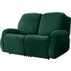 WJHDWYD Copripoltrona Relax Elasticizzato per 1 2 3 Posti, Morbido Velluto Fodera per Poltrona Reclinabile Copridivano Sofa Protettore Fodera per Divano Antiscivolo(Verde Scuro,2pcs)