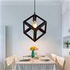 Mengjay Lampada a Sospensione Vintage in Metallo con Paralume Geometrico a Triangolo - Design Retrò Industriale E27 (Stile:B)