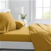 Corredocasa - Completo Lenzuola in Microfibra, Set Letto con Lenzuolo sotto, Lenzuolo sopra e Federe in Tinta Unita (Singolo Giallo)