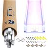 LASLUX 28x Profilo Alluminio per Strisce LED 2M (20mt) - Canalina per Striscia LED con Copertura Opaca - Dimensioni 17.4 x 7mm - Compatibile con Strisce LED fino a 12.1mm (U26-2M, 28)