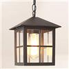 Mengjay Lampada A Sospensione Regolabile In Altezza Vintage Lampadari Per Esterni/Interni E27 Nero Impermeabile IP23 Pendant Light Paralume In Alluminio In Vetro Corridoio Balcone Gazebo Illuminazione (B)