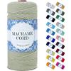 Uiopa Corda Macrame 2mm x 200m, Filo Macrame Corda Cotone, 3 Fili Cordoncino Cotone Spago Colorata, Cordino per Borse Uncinetto Arazzo da Parete Artigianato Fai Da Te Appendini per Piante
