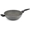 Barazzoni, Linea induction facile plus, Wok manico lungo + maniglia ø32cm, manico staccabile, Made in Italy