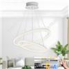 YYUTLUO Lampadario LED Moderno DIY Cerchio, 2 Bianco Anelli, 40+60cm=40W H200cm Altezza Regolabile, Metallo+Acrilico, Telecomando Dimmerabile Lampadario Rotondo Soffitto Soggiorno Camera Da Letto Sala