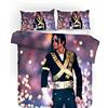 Nichiyo Michael Jackson Set di biancheria da letto - Copripiumino e federe, in microfibra, stampa digitale 3D, set di 3 pezzi (copripiumino + federe) (5, King 220 x 240 cm)