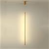 Mjsdjof Moderna lampada a sospensione a LED, lampada a sospensione a tubo lungo dorato, lampadario a flauto in metallo con paralume in silicone, lampade a sospensione dal design lineare, illuminazione