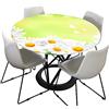 Chickwin-Shop Tovaglia Rotonda Antimacchia, Chickwing Tovaglia da Tavola Impermeabile Lavabile in Lavatrice, Copritavolo Antipolvere per Cucina, Sala da Pranzo - Stampa Margherita (Verde Acceso,150cm)
