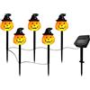 LYEAA 5 Pezzi Decorazione di Halloween Luci Solari for Esterni Luci Solari da Giardino Impermeabili for Zucca di Halloween Paletti for Via Jack-O-Lantern Pali da Cortile Luci Solari da Giard