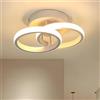Dopastore Plafoniera da Soffitto Applique da Parete LED 18W Doppio Cerchio Tecnologia CCT Design Moderno Alluminio da Interno IP20 (Bianco)
