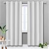 HUAXIQUE Tende Oscuranti per Interni Bianco con Anelli 1 Pezzi Impermeabile moderne Tinta Unita Tenda Oscurante Termica da Interno per Soggiorno Camerette Bambini 160x240cm