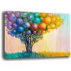Printerland Quadro Moderno ALBERO della VITA Colori palloncini Astratto Quadri moderni soggiorno da Parete XXL grande Stampa tela Canvas Decorazione Murale muro Arredo Camera letto Cucina (30x40 cm, 10)