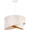 Light Home LH Light-Home Milano Lampadario a Sospensione - Lampadario Industriale per Soggiorno Camera da Letto e Cucina - Lampade a Sospensione in Metallo e con Paralume di Velluto - Crema Monserta - Bianco