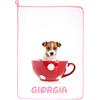 ALMATEX SRL SET ASILO PERSONALIZZATO CON NOME asciugamano cm.40x55 PERSONALIZZATO Made in Italy - CONSEGNA TEMPESTIVA (TAZZA ROSA)