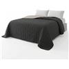 INTRECCI Copriletto Singolo Bicolore Duck Friendly 170x260 cm in Microfibra Made in Italy, Trapuntino Primaverile Estivo Trapunta Mezza Stagione Reversibile Biancheria da Letto Nero/Grigio