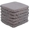Russo Tessuti Set 6 Cuscini Sedia Coprisedia Imbottiti Vesto Molla Loneta Elastico COLOR 40x40 Grigio
