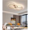 JINGKER Plafoniera a LED 3000-6000K Lampada da soggiorno dimmerabile con telecomando Dimmerazione Camera da letto Lampada da soffitto Lampadario a soffitto moderno Apparecchi Oro Nero 72W (Oro, L80cm)