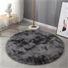 Generico Tappeto Rotondo 200 Cm 160 120 80 140 100 Cm, Tappeti da Soggiorno a Pelo Lungo, Soffice E Morbido Tappeto Antiscivolo per Camera da Letto, Tappeto da Letto a Pelo Lungo,Dark Gray,60cm