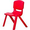 Mediawave Store - Sedia Colorata per Bambini 173710 in Plastica Modello Impilabile 26x30x50cm (Rossa)