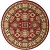 RugVista Shirvan Kazak Tappeto, Ø 200 cm, Rosso/Beige | Orientali, Rotonda, Pelo medio, Lavabile solo a secco, Oeko-Tex 100, Soggiorno, Sala da pranzo, Camera da letto