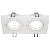 MAYTONI DECORATIVE LIGHTING Lampada da incasso moderna, faretto da incasso, alluminio, quadrato (Bianco, Due Spot)