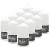 Hofer Candele Grandi Bianche a Colonna - 8 x 15 cm - Set di 12 Candele Decorative Cilindriche - Colore Bianco - Lunga Durata di 60 Ore - Cera Antigoccia - Non Profumate - Qualità RAL