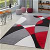 TT Home Tappeto Soggiorno Moderno Pelo Corto Effetto 3D Geometrico A Onde, Colore:Rosso 3, Dimensione:200x290 cm
