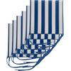 Il Tuo Artigiano Design Set 6 Cuscini per Sedie da Giardino Made in Italy - Cuscini Copri Sedie da Cucina 40x40 cm spessore 4 cm - Tessuto Cotone, Imbottiture in Spugna (Bianco e blu)