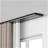 Generic Binario Per Tende A Doppia Fila, Binario Per Tenda Da Soffitto Silenzioso, Binario Per Tende Nascosto Impieghi Gravosi, Binario Per Soffitto Adatto Per Soggiorno E Bagno(Nero,120cm)