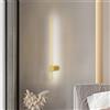 PTLYE Striscia LED Lunga lineare Girevole per Interni in Stile Nordico Moderno in Metallo per Camera da Letto Soggiorno (Luce Oro-Bianco 80 cm)