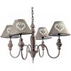 Gicos Argonauta Lampadario con 4 luci Stile Shabby Tortora con paralumi