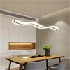 YUISLE Lampada a sospensione a LED a forma di onda Lampadario moderno semplice in acrilico Lampada a sospensione regolabile lineare per tavolo da pranzo Isola della cucina Ufficio (dimensioni: 98x11,5 cm, 38
