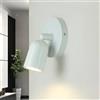 Licht-Erlebnisse Faretto da parete in plastica bianca soggiorno cucina Ø12 cm GU10 piccola luce da lettura orientabile parete camera da letto PAYTON