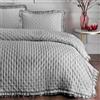 S&G Home Quilt Double Face Tinta Unita con Doppio Frill Lyon - Perla, Singolo