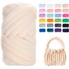 SDNAM Filato Gigante 250g Cotone Grosso Tubolare a Mano Gomitolo di Filato Chunky Yarn per Borse Coperte Cestini Nidi di Animali Domestici Artigianato Fai-da-Te (Color : 11@, Size : 2 Roll(500g))
