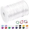 CAMAL 2mm Filo per Braccialetti, Fili Nylon per Braccialetti 100m Filo Nylon Cordoncino per Collane Fai Da Te, Cordino per Braccialetti, Gioiello, Perline, Artigianato (Bianco)