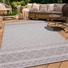 Paco Home Tappeto Per Esterno Da Balcone Terrazza Tappeto Cucina Moderno Boho Etnico, Dimensione:80 cm tondo, Colore:Beige 4