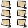 toobettp 6PCS Faretto LED 200W, Super Illuminoso 20000LM 3000K Faretti da Esterno | Bianco Caldo, Fascio 120°, IP66 Resistente Pioggia/Neve, Fari LED da Esterno Per Giardino Garage Parcheggio Cortile