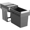 Hailo Pattumiera 3666911 | Singolo Box da 28 litri | per armadi a partire da 40 cm | Estratto telescopico a mano | antracite (1 x 28 litri)