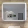 SONNI Specchio da Bagno Illuminato a LED, Specchio da Parete da Bagno 80 x 60cm Moderno, Bianco Freddo Impermeabile IP44 a Risparmio Energetico