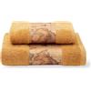 Caleffi Coppia di Asciugamani Alviero Martini 1 Viso e 1 Ospite in spugna 100% Cotone Art. Geo Classic Colore Unico