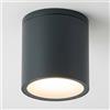 maolo Faretto da Esterno LED GU10 IP54 Impermeabile | Applique da Soffitto per Terrazze Ingressi Porticati | Design Moderno in Alluminio Ø90x94mm | Lampadina Non Inclusa (Nero, Cilindro)
