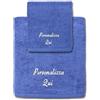 Cieffepi Home Collections Set Bagno (Asciugamano Viso + Ospite) GOLD Personalizzabile in mordiba spugna di puro cotone (Avio)
