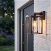 HOFSTEIN lampada da parete per esterni Trancozelos, esterno in metallo/vetro nei colori ruggine/trasparente, moderna terrazza/cortile/ingresso, 1 x E27, senza lampadina, IP44