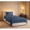 Dorian Home - Set Lenzuola Singolo in 100% Raso di Cotone 300 Fili, Composto da Lenzuolo Sotto con angoli 90x200 cm, Lenzuolo Sopra 160x300 cm e Una Federa 52x82 cm con 3 Volani