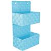 VIRSUS 1 Portaoggetti in Tessuto, Trama intrecciata a 2 Piani, misura 25x15x46 cm, Tasche portatutto, occhielli per sostegno a parete, mensola per accessori bagno Vari Colori (celeste shabby) - 1630C