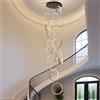 HYQJUNE Moderna Anello Lampada A Sospensione LED Dimmerabile Geometria Scale Lampadario Da Soggiorno Nero Luci Pendenti Sala Da Pranzo Alberghi Ingresso Lampada Regolabile In Altezza Plafoniera(18-Ring)